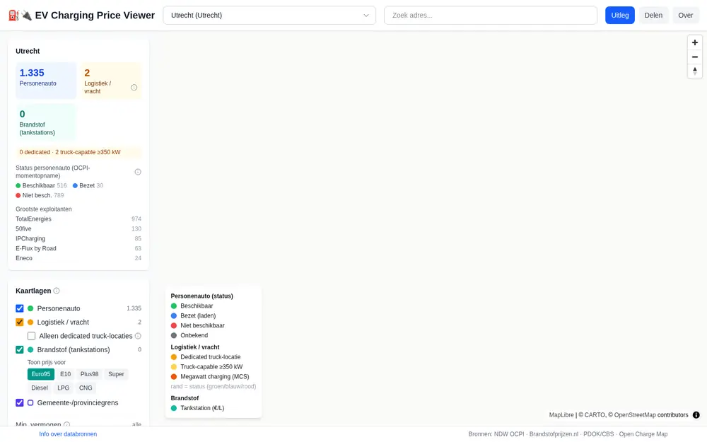 Schermafbeelding van EV Charging Price Viewer