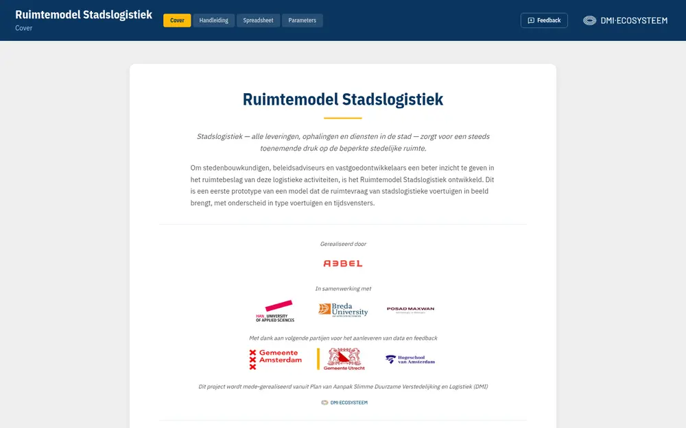 Schermafbeelding van Ruimtemodel Stadslogistiek